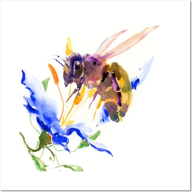 Honey Bee and Flower Wall Art by surenart